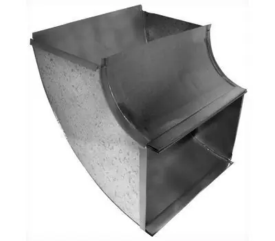 SOUTHWARK METAL 162412 24 x 12 in 26 Gauge Galvanized Steel Shortway 90-Degree Vertical Trunk Elbow