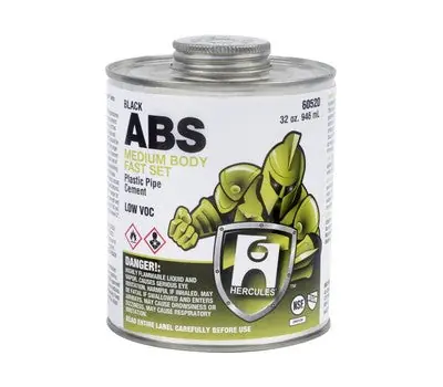 Hercules 60515 Medium-Body Fast Set ABS Cement Black 16 oz.