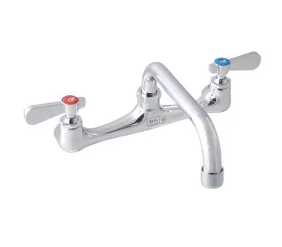 BK RESOURCES BKF-8W-12 WorkForce 2-Handle Faucet with Swing Spout