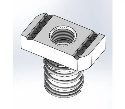 Empire Industries 8100375 3/8 in. Stainless Steel Strut Nut with Regular Spring