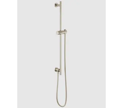 BRIZO 74792-BN Essential Shower 30 in. Brass Round Slide Bar with Hose