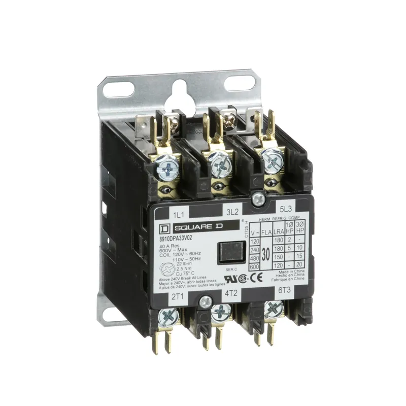 SQUARE D 8910DPA33V02 Electro-Mechanical Definite Purpose Contactor 110/120 VAC 30 A 3NO 3 Poles REPLACEMENT 9999D10