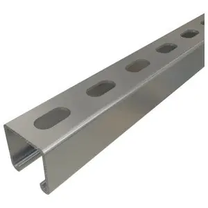 POWER PS-200-EH-10-PGAL Steel Channel With Elongated Holes 10 ft.