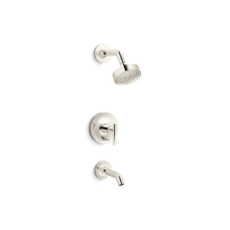 Kohler T14420-4G-SN Purist Rite-Temp Bath and Shower Trim Kit with Push-Button Diverter 1.75 gpm