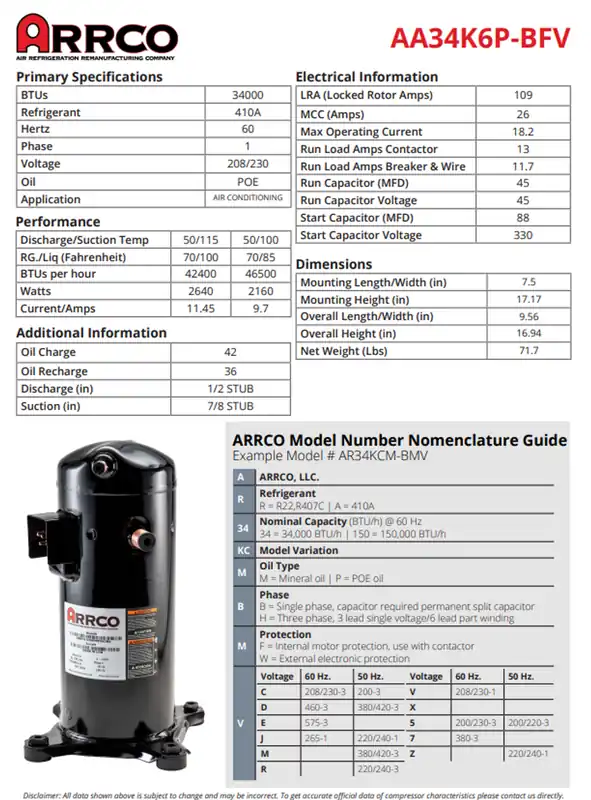 ARRCO AA34KP-BFV Compressor