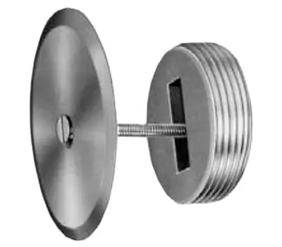 PASCO 1785 1-1/2 in. Brass Slotted Cleanout Plug with 3 in. Stainless Steel Cover Plate