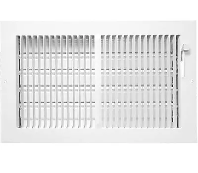 CONTINENTAL INDUSTRIES 32W0804 2-Way Register with Multi-Shutter Damper 8 x 4 in.