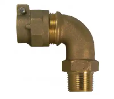 A Y McDonald 74779M-22 1 in. CTS Comp x 3/4 in. Male Brass Quarter Bend, Lead Free