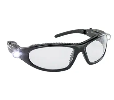 SAS SAFETY 5420 LED Inspectors Clear Polycarbonate Lens LED Eyewear