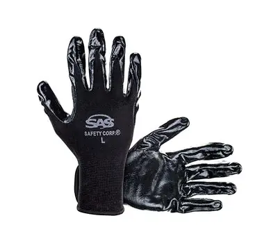 SAS SAFETY 640-1910 Pawz Nylon Nitrile Coated Palm Gloves XL
