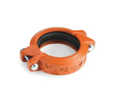 Smith-Cooper 65SR3060 6 in. Orange Painted Ductile Iron Grooved Standard Weight Rigid Coupling