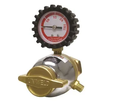 UNIWELD RMC100 Centurion 3/8 in. - 24 LH Male Single-Stage Acetylene Gas Regulator