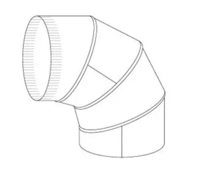 CROWN PRODUCTS 111 5 in. Crimp Male x Female 30 Gauge Galvanized Steel 4-Piece 90-Degree Adjustable Elbow