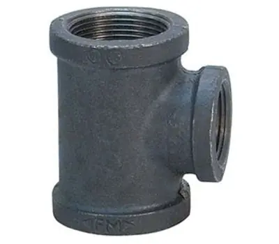 ANVIL 0810047605 1-1/2 x 1 x 1 in. Female Black Malleable Iron Reducing Tee