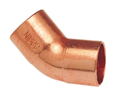 ACR Tubing 039923310828 1/4 in. OD Sweat Wrot Copper 45-Degree Elbow