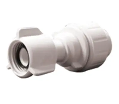 John Guest PEISTC2034 1/2 CTS x 1/2 NPS Plastic Swivel Connector