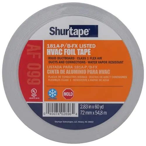 SHURTAPE TECHNOLOGIES 232623/AF099 TAPE DUCT FOIL 3IN X 60YD SILVER UL 181A-P & UL 181B-FX