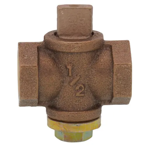 A Y MCDONALD 10596 1/2 in. Female Bronze Flat/Tee Head Plug Valve with Check