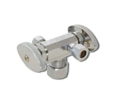 EZ-FLO 04352 SPEED-FLEX 5/8 x 3/8 x 3/8 in. Compression Multi-Turn Dual Handle Stop Valve