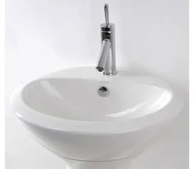 MANSFIELD 311100000 Enso 21-1/2 x 19-1/2 x 7-1/4 in. Oval Pedestal Sink Top, White