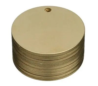 SETON 08213 2 in. Brass Round Blank Valve Tags for Valves
