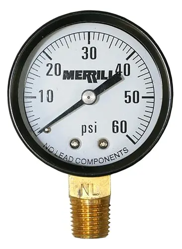 MERRILL MANUFACTURING PGNL60 2 60PSI WATER GAUGE