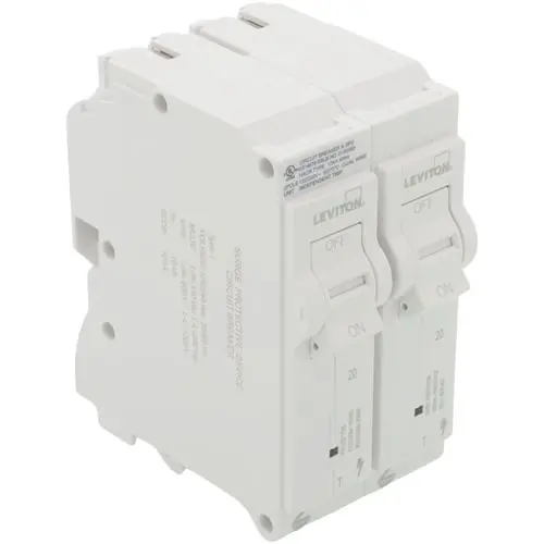 LEVITON LSPD2-T Whole House Surge Protective Device with Two 20A 1-Pole Branch Circuit Breakers 120V