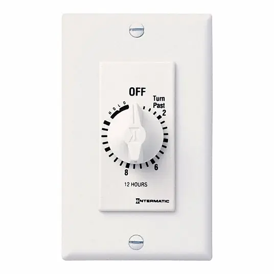 Intermatic FD12HHW 12-Hour Spring-Loaded In-Wall Timer Switch