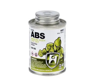 Hercules 60503 Medium-Body Fast Set ABS Cement Black 4 oz.
