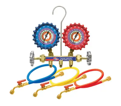 UNIWELD QS4L5HE 2-Valves Manifold with 2-1/2 in. LPF Gauges