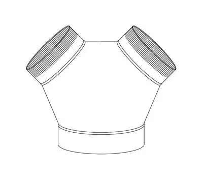 CROWN PRODUCTS 277 4 to 3 x 3 in. 30 Gauge Galvanized Steel Bull Nose Wye