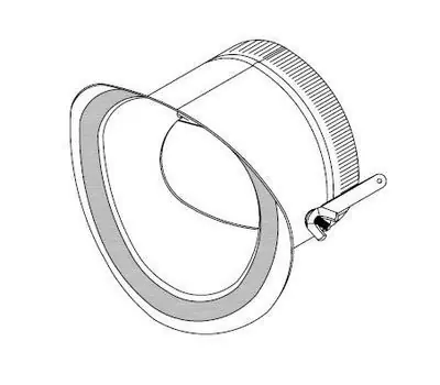 CROWN PRODUCTS 31407 7 in. Crimp 30 Gauge Hot-Dipped Galvanized Steel Round Takeoff Collar with Gasketed Flange and Damper