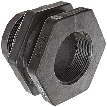 BANJO TF300 3 in. NPT x NPT Polyethylene Bulkhead Tank Fitting with EPDM Gasket