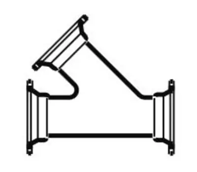 STAR PIPE PRODUCTS MJL0404 4 IN Cement Lined with Black Coated Ductile Iron Mechanical Joint Lateral Wye