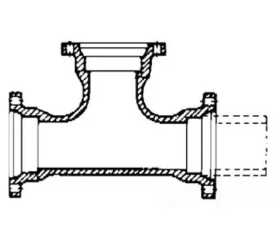 Tyler Pipe 058601 8 in. Cement Lining with Seal Coated Ductile Iron Full Body Mechanical Joint Tee