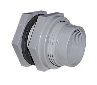 HAYWARD BF10075TXT 3/4 in. Threaded x Threaded PVC Bulkhead Fitting with EPDM Gasket