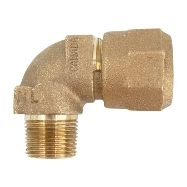 CAMBRIDGE BRASS 105NL-H3M3 3/4 x Comp x Male 90-Degree Bend Elbow Coupling