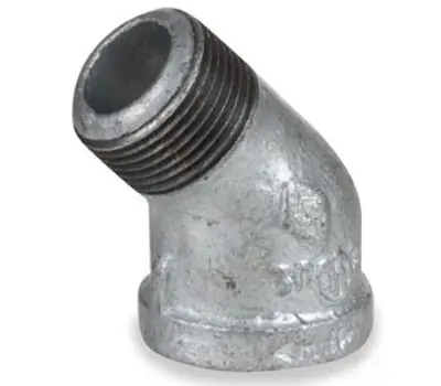 Matco-Norca ZMGLST4501 1/4 in. Male x Female Galvanized Malleable Iron 45-Degree Street Elbow Lead Free