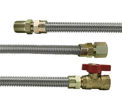 EASYFLEX EFGC012SS101024 1/2 in. Male x 1/2 in. Male x 24 in. 304 Stainless Steel Uncoated Flexible Gas Connector