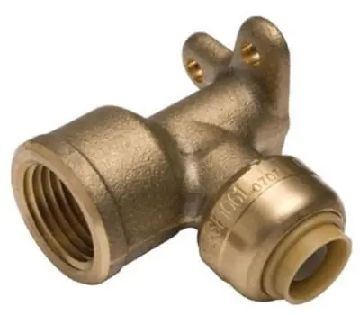 CASH-ACME U340LF 3/4 in. Push x Female Brass 90-Degree Drop Ear Elbow Lead Free