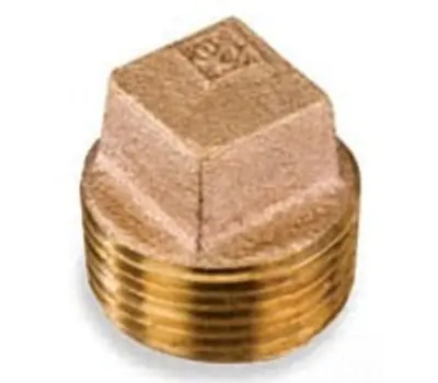 SMITH-COOPER 36SC1006L Male Brass Square Head Cored Plug Lead Free