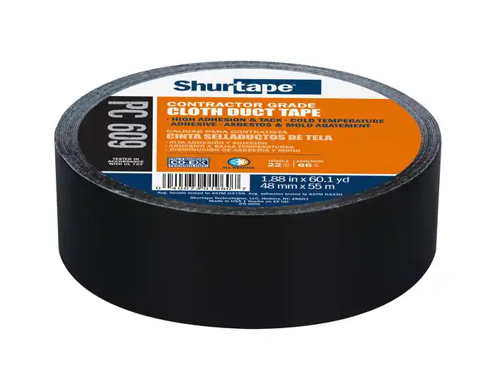 Shurtape Technologies 199722 PC 609 Performance Grade Co-Extruded Cloth Duct Tape 48mm x 55m 1 Roll
