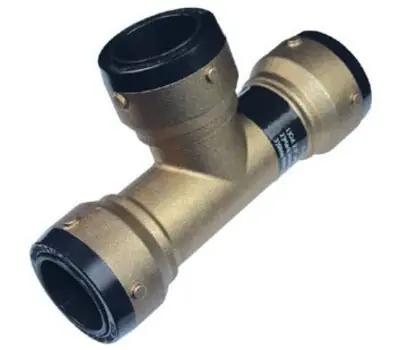 CASH-ACME SB0335 1-1/4 in. Slip x Slip x Slip Brass Equal Tee Lead Free