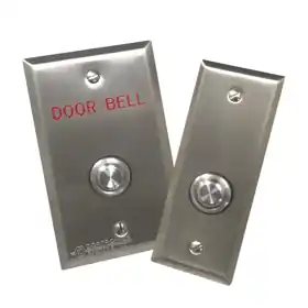 DORTRONICS WR5276-HD22 Round Stainless Entry Button - Weather Resistant - Single Gang Stainless Steel Plate