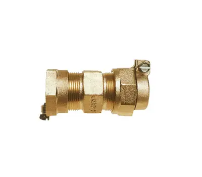 FORD METER BOX C45-77-NL 2 in. CTS Pack Joint x Pack Joint Brass Straight Coupling