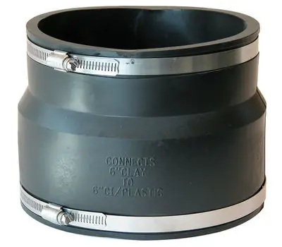 FRENCO 1002-66SR 6 in. Clay x CI/PVC Flexible Shear Ring Coupling