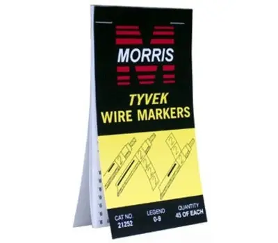MORRIS 21257 Self Adhesive 1-45 Cloth Wire Marker Booklet