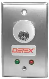 Detex CS-452 Key Switch Momentary with LED Single Gang Requires Mortise Cylinder with Standard Cam
