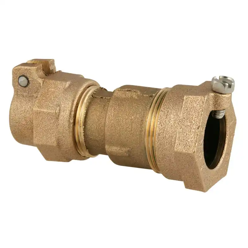 FORD METER BOX C45-44-NL 1 in. CTS Pack Joint x 1 in. IPS Pack Joint Brass Straight Coupling