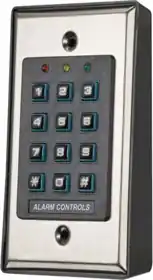 Alarm Controls KP-100A Single Gang Flush Mount Digital Keypad 10-Digit Operation